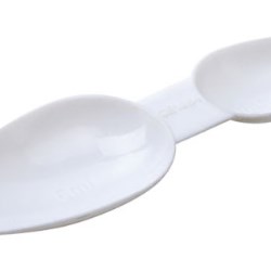 Double-Ended White Plastic Dosage Spoons